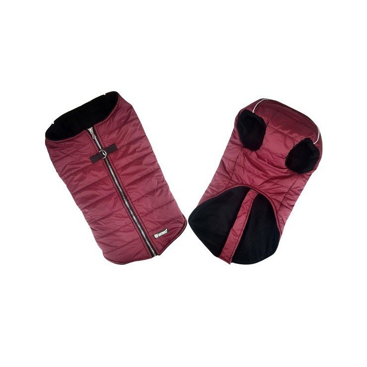 Puffer Vest with Fleece Lining Μπορντό | L