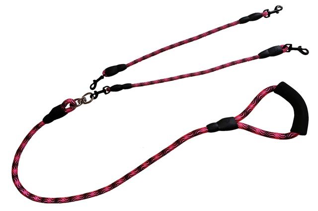 Λουρί οδηγός σκύλου με neoprene λαβή για 2 σκύλους M