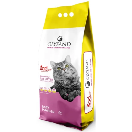 Άμμος Υγιεινής Γάτας Olysand με Άρωμα Baby Powder 5lt