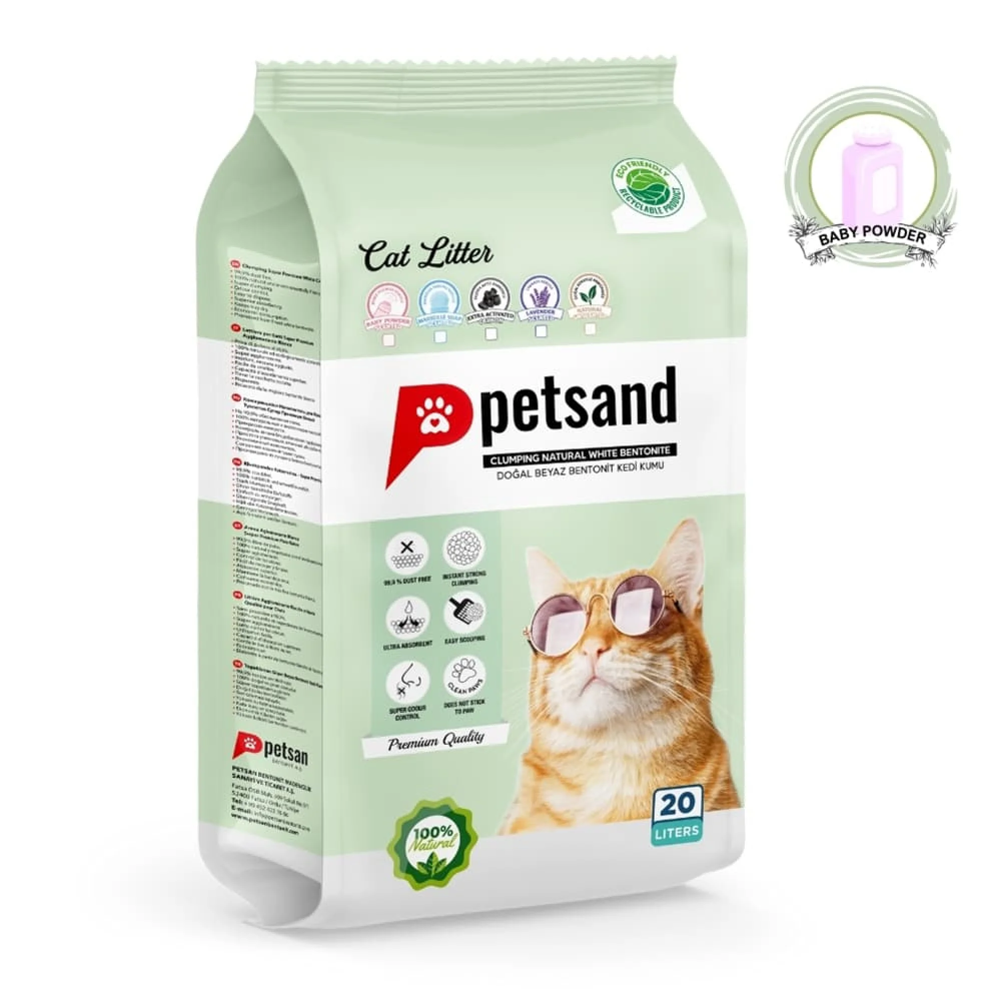 Petsand – Άμμος Γάτας Baby Powder 20lt